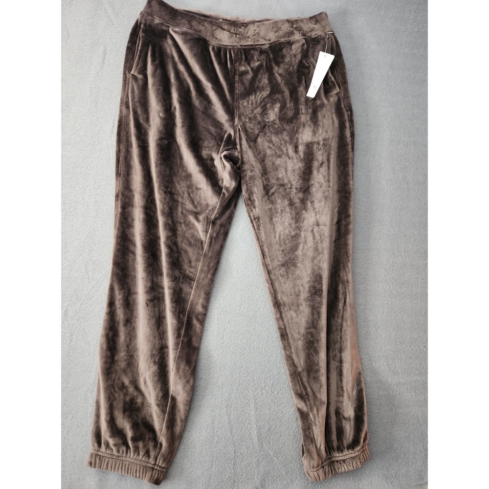Yogalicious Lux Sz XL Double Butter Hannah Jogger NWT Pockets Chocolate Brown‎